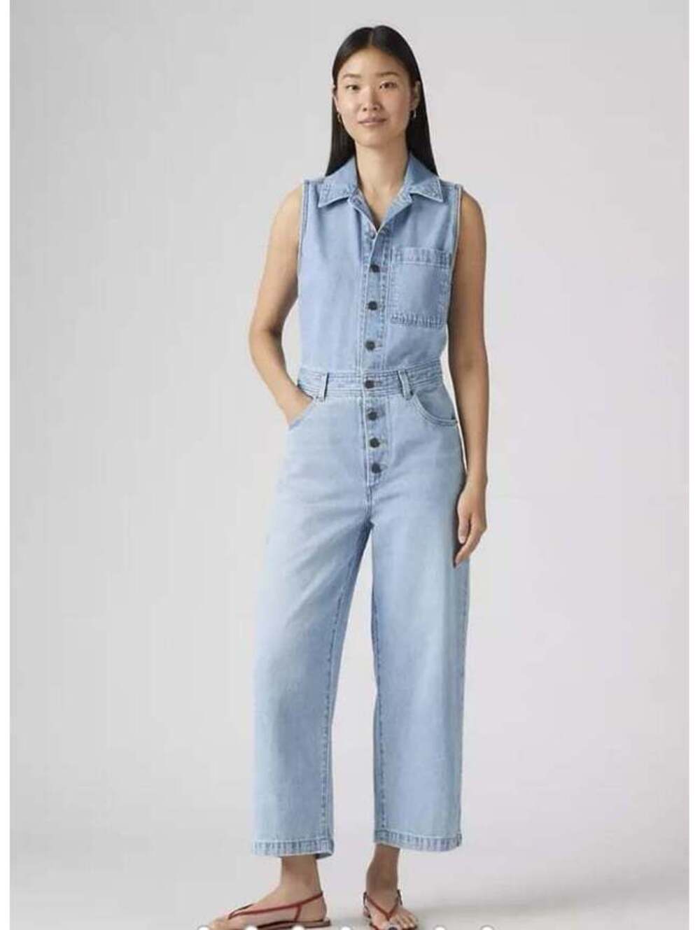 Levi’s lightweight sleeveless demin jumpsuit